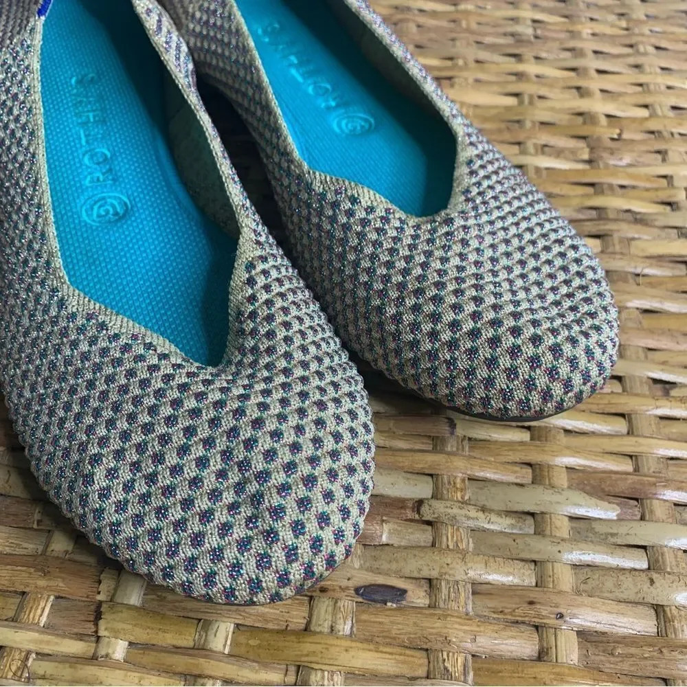 ROTHY'S Limited Edition Round Toe Metallic Multi Flat - Picture 2 of 10